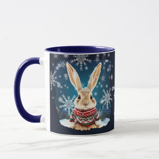 Hot Cocoa Sweater Bunny  Mug (Left)