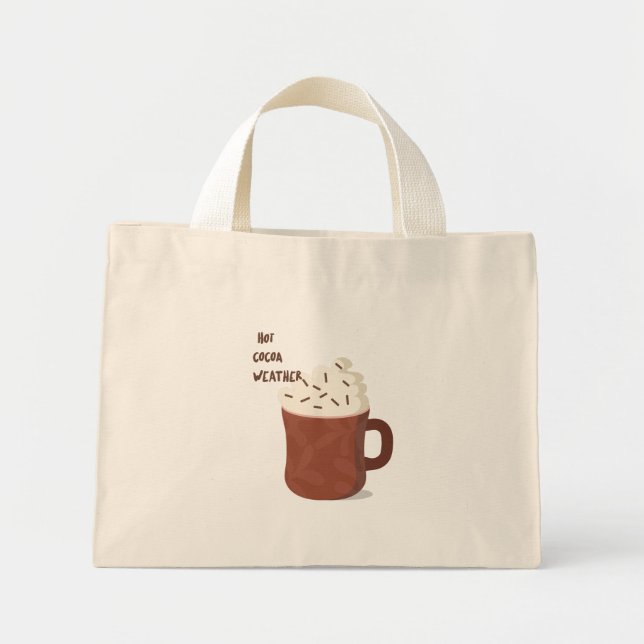 Hot cocoa weather  mini tote bag (Front)