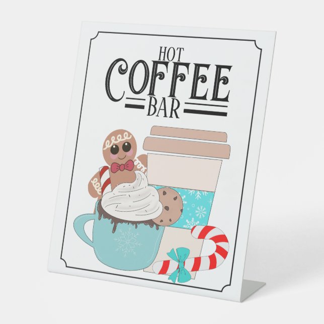Hot Coffee Bar Pedestal Sign (Front)