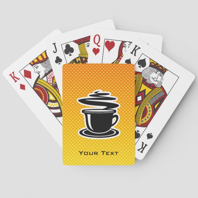 Hot Coffee; Yellow Orange Playing Cards (Back)