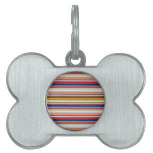 Hot colorful stripes pet ID tag