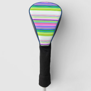 Hot colourful neon stripes golf head cover