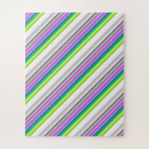 Hot colourful neon stripes jigsaw puzzle