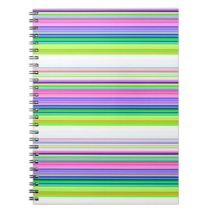 Hot colourful neon stripes notebook