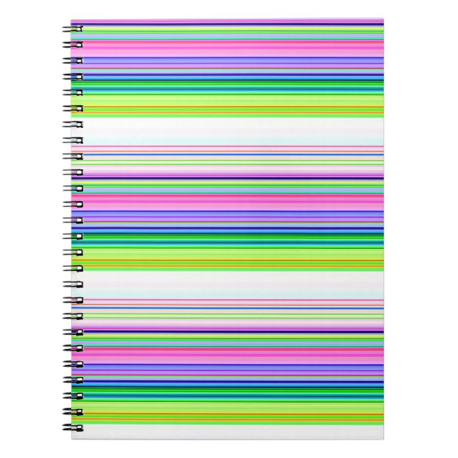 Hot colourful neon stripes notebook (Front)