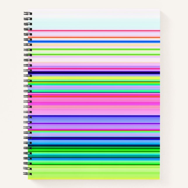 Hot colourful neon stripes notebook (Front)