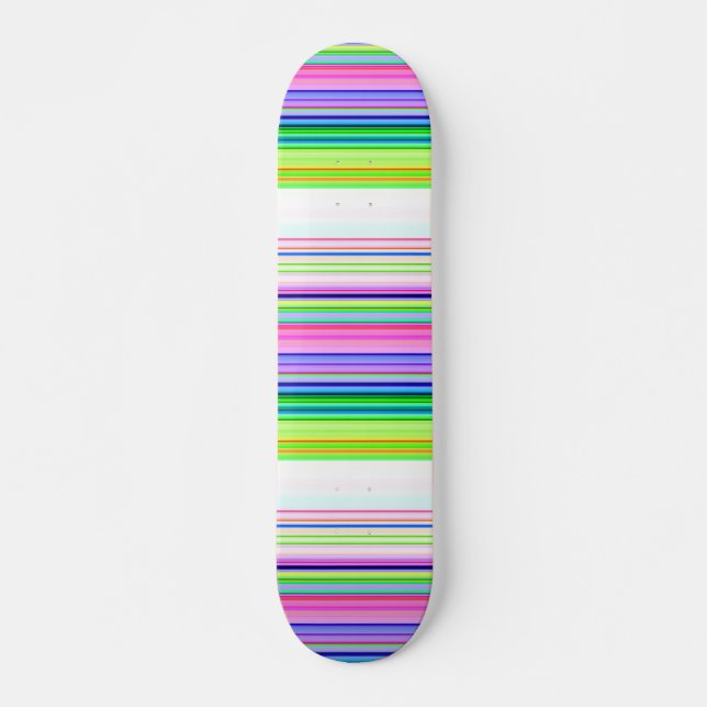 Hot colourful neon stripes skateboard (Front)