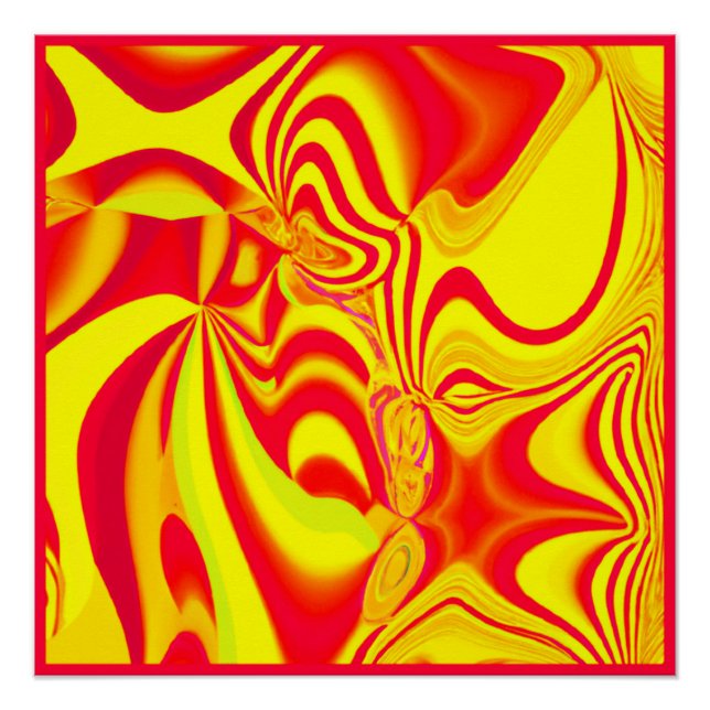 Hot Colourful Patterns Artwork Poster (Front)