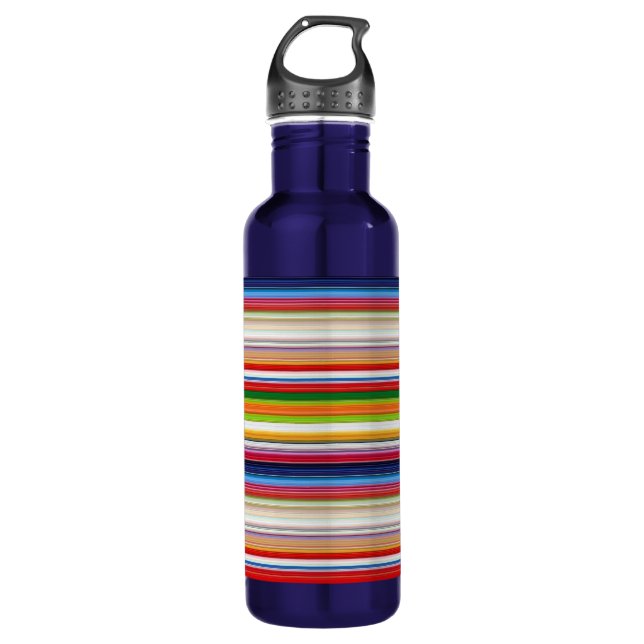 Hot colourful stripes 710 ml water bottle (Front)