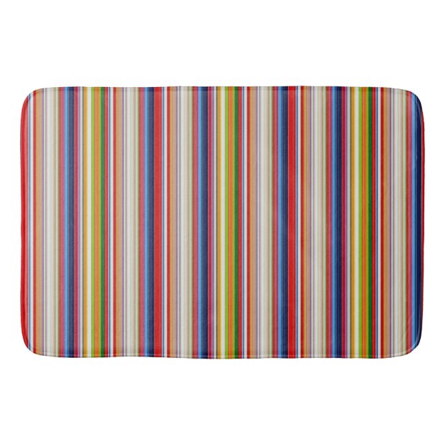 Hot colourful stripes bath mat (Front)