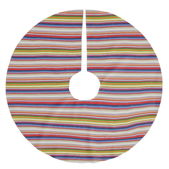 Hot colourful stripes brushed polyester tree skirt (Front)