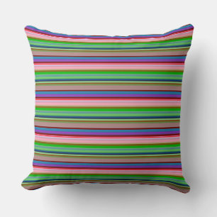 Hot colourful stripes cushion