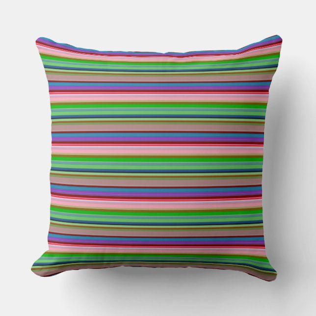 Hot colourful stripes cushion (Front)