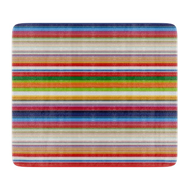 Hot colourful stripes cutting board (Front)