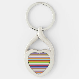 Hot colourful stripes key ring