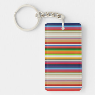 Hot colourful stripes key ring