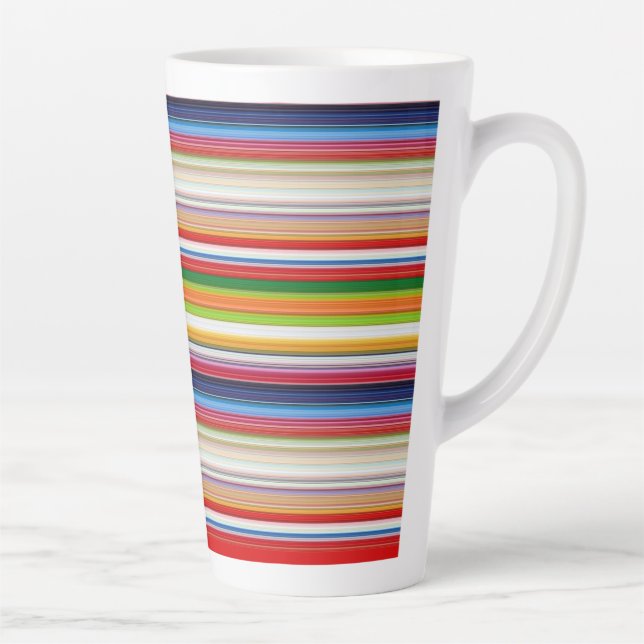 Hot colourful stripes latte mug (Right)