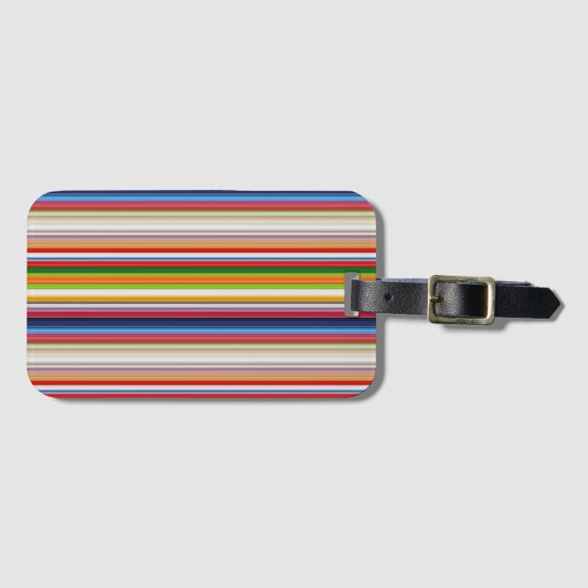 Hot colourful stripes luggage tag (Front Horizontal)