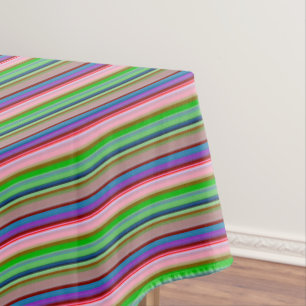 Hot colourful stripes tablecloth