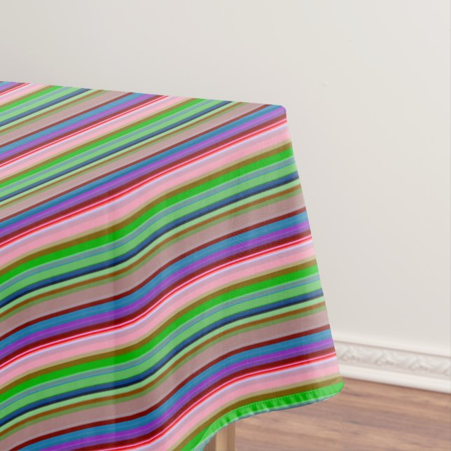Hot colourful stripes tablecloth (In Situ)