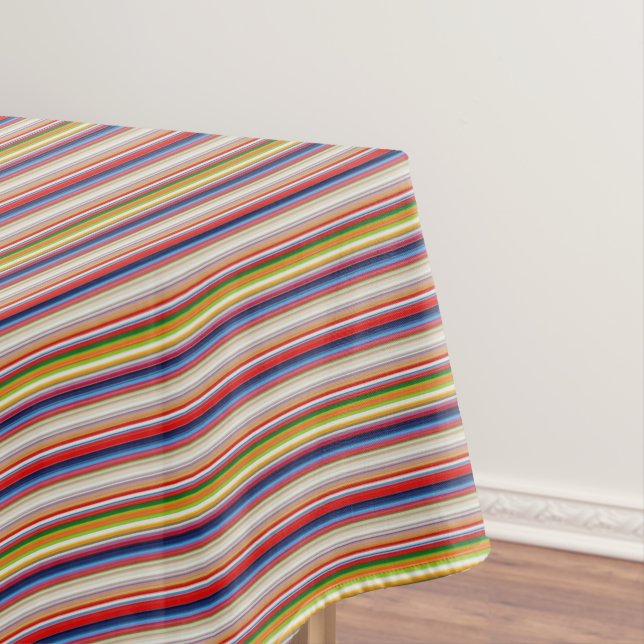 Hot colourful stripes tablecloth (In Situ)