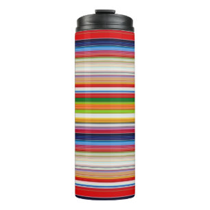 Hot colourful stripes thermal tumbler
