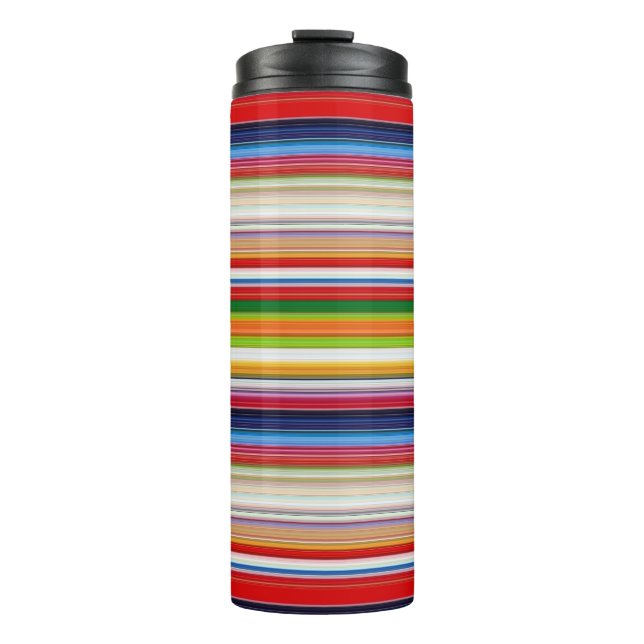 Hot colourful stripes thermal tumbler (Front)