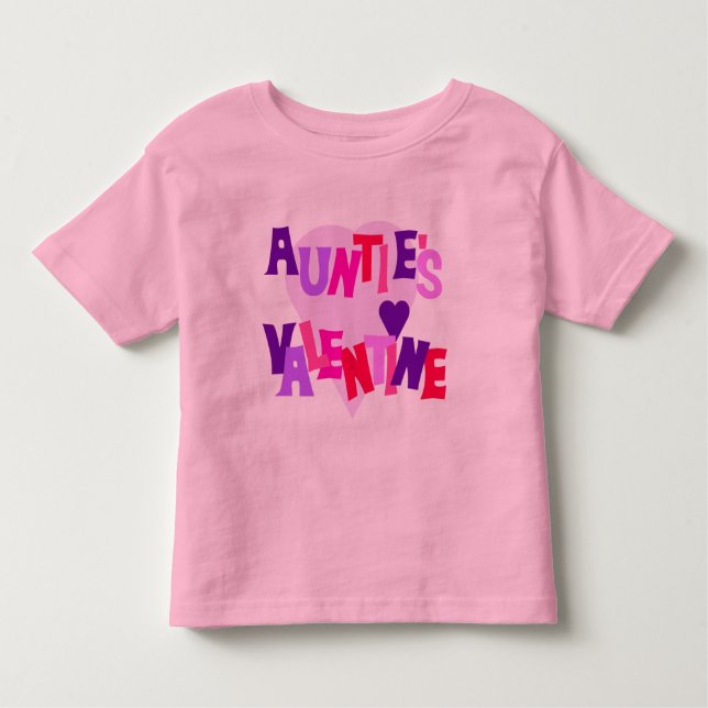 Hot Colours Heart Auntie's Valentine Toddler T-Shirt (Front)