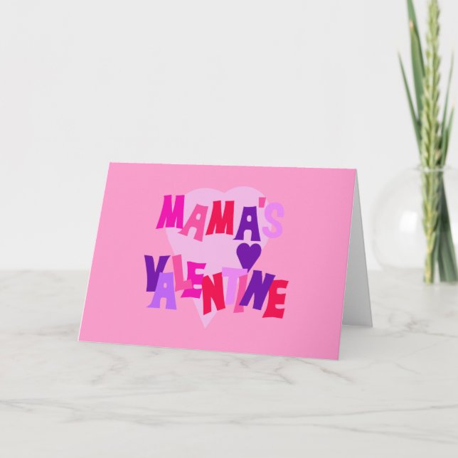 Hot Colours Heart Mama's Valentine Holiday Card (Front)
