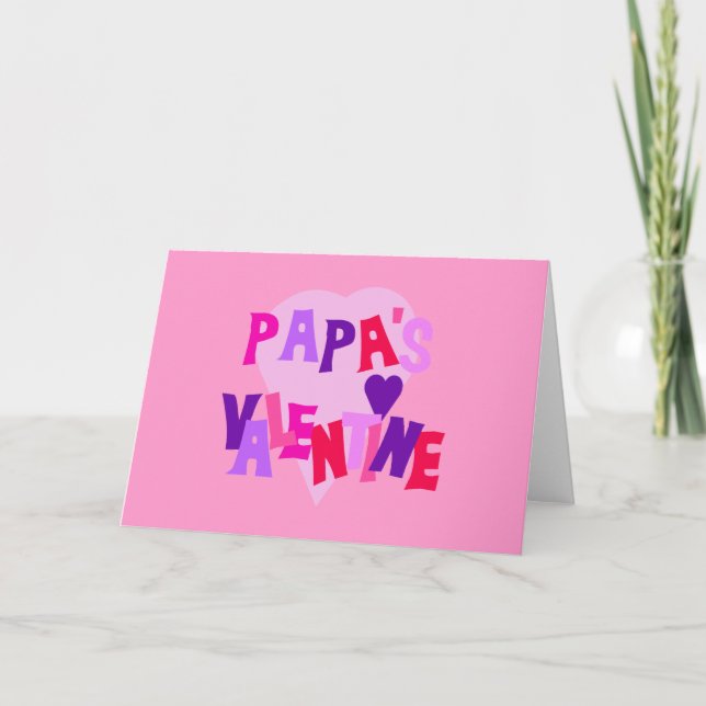 Hot Colours Heart Papa's Valentine Holiday Card (Front)