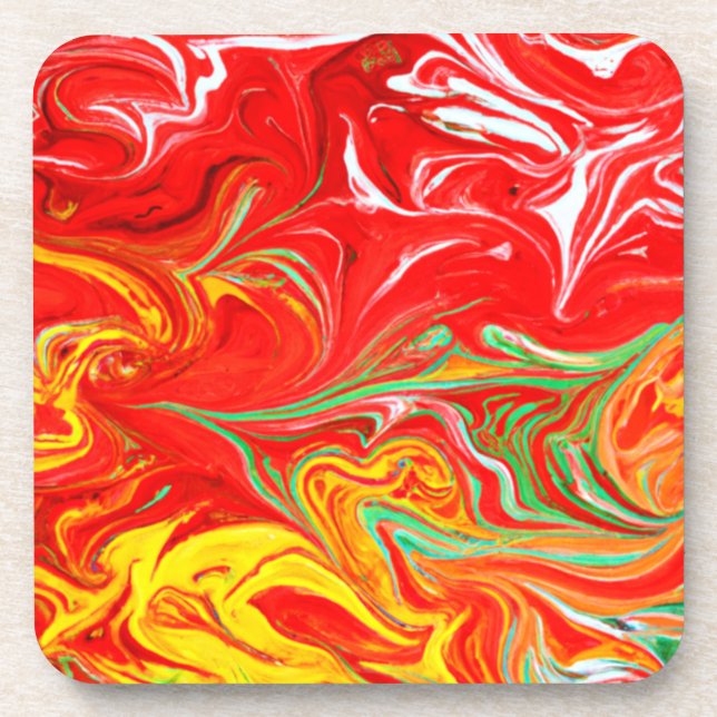 Hot Colours Patterns Art. Buy Now Coaster (Front)