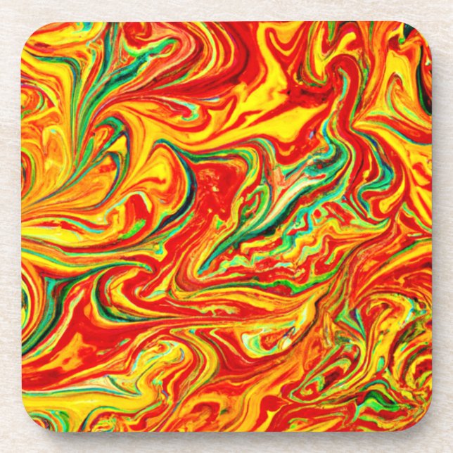 Hot Colours Patterns Painting. Buy Now Coaster (Front)