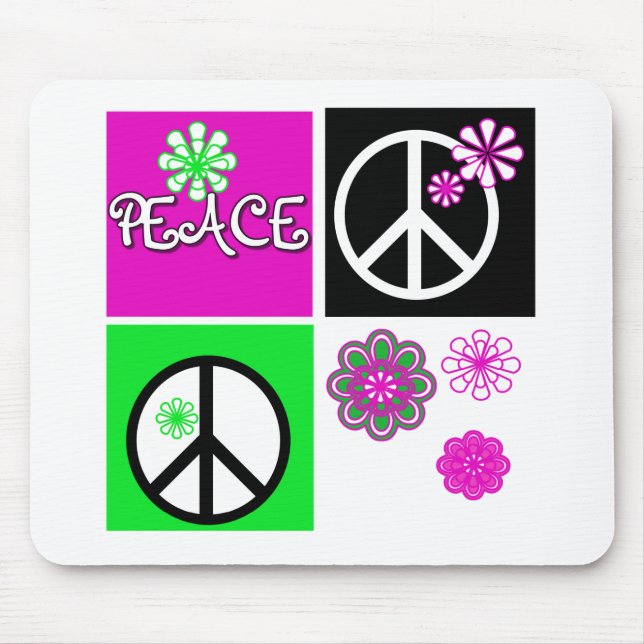 Hot Colours Peace Mouse Pad (Front)
