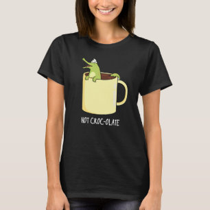 Hot Croc-colate Funny Crocodile Pun Dark BG T-Shirt