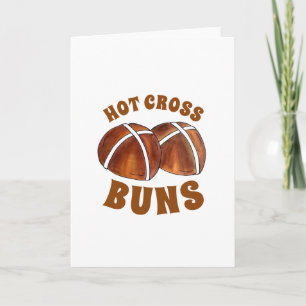 Hot Cross Buns British Food Baking Easter Pastry Card