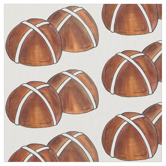 Hot Cross Buns British Food Baking Easter Pastry Fabric (Close Up)