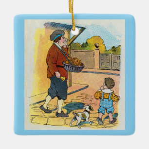 Hot-cross Buns, Mother Goose Nursery Rhyme Picture Ceramic Ornament