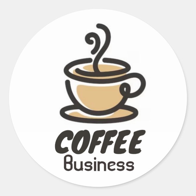 Hot Cup Coffee Shop Cafe Business Classic Round Sticker (Front)