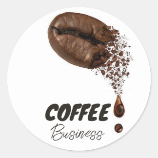 Hot Cup Coffee Shop Cafe Business Classic Round Sticker