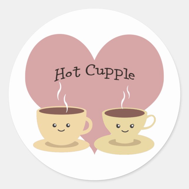 Hot Cupple! Classic Round Sticker (Front)