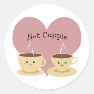 Hot Cupple! Classic Round Sticker