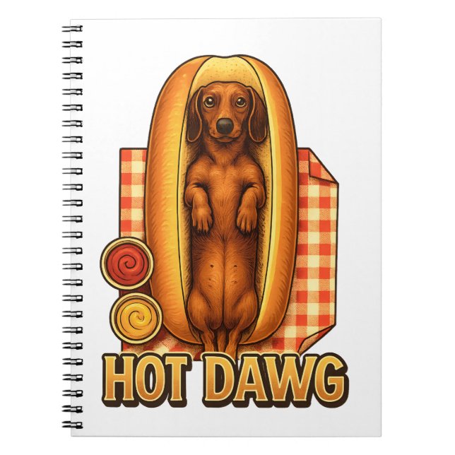 Hot Dawg Funny Dachshund Hot Dog Parody Cute Dog  Notebook (Front)