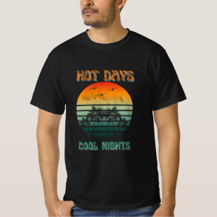 Hot Days Cool Nights:Retro Sunset PalmTree T-shirt