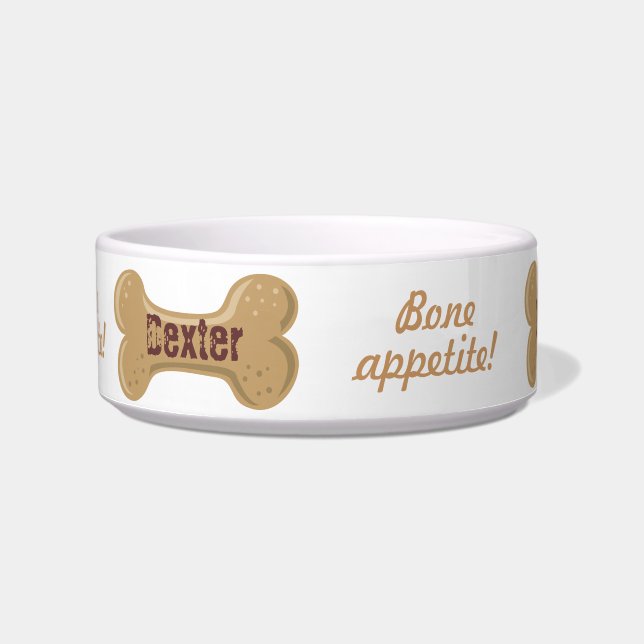 Hot Diggity_Bone Appetite_personalized Dog Bone Bowl (Front)