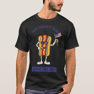 Hot Diggity Dog July 4th Patriotic BBQ Picnic Cook T-Shirt