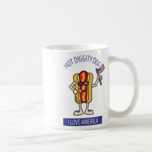 Hot Diggity Dog July 4th Patriotic Bbq Picnic Usa Coffee Mug