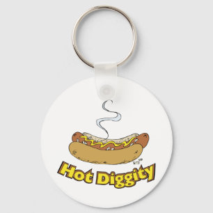 Hot Diggity ~ Hot Dog / Hot Dogs Key Ring