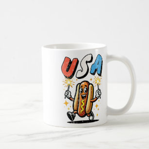 Hot Dog 4th Of July Fireworks Independence Day Ret Coffee Mug