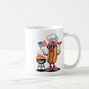 Hot Dog 4th Of July Funny Patriotic Bbq Hot Dog Us Coffee Mug