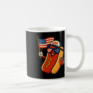 Hot Dog 4th Of July Funny Patriotic Usa Flag Men W Coffee Mug
